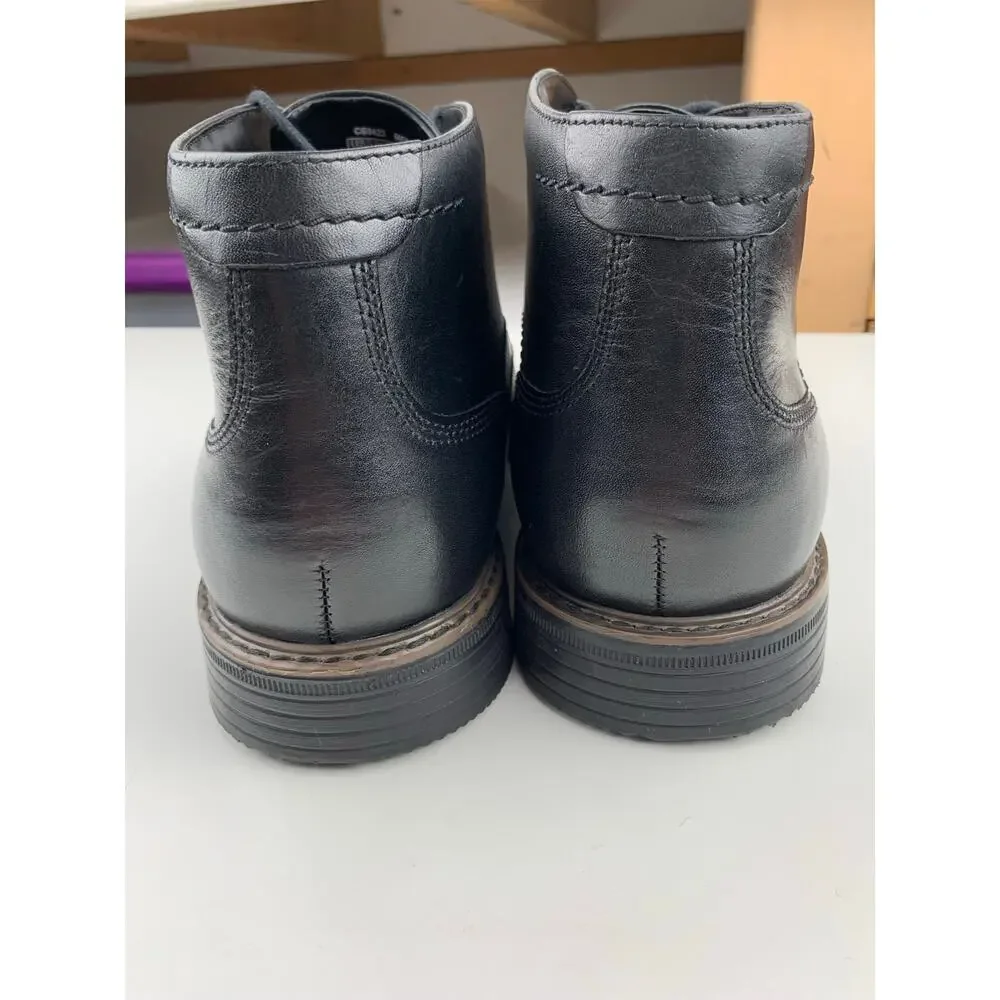 Rockport Classic Break Dress Chukka Boots Black Leather Lace Up Men's 10